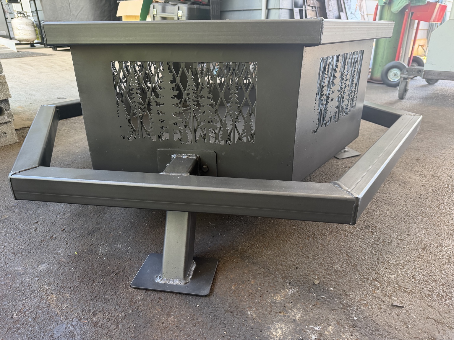 Handcrafted steel fire pit